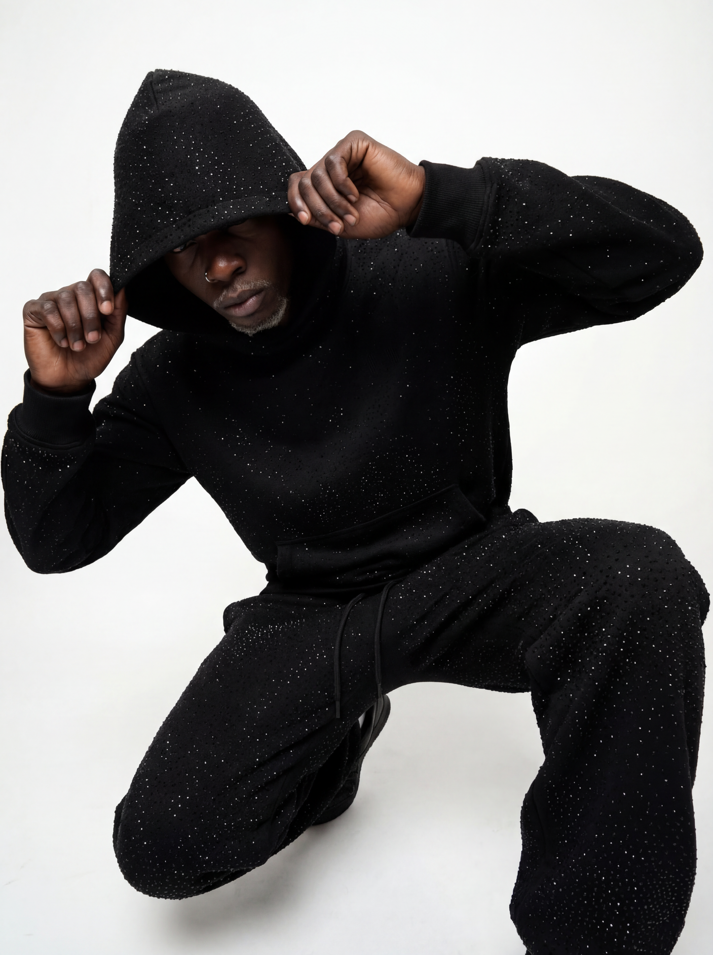 OUTLAW RINESTONE HOODIE BLACK