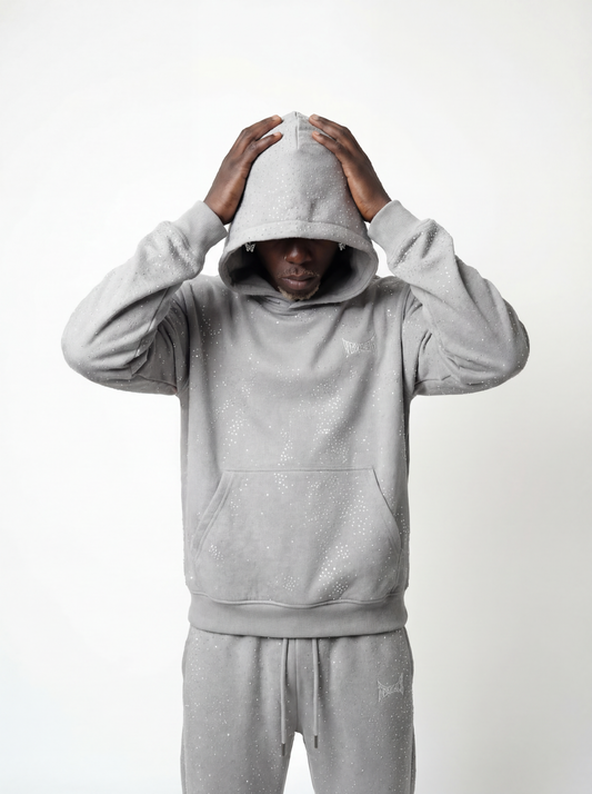 OUTLAW RINESTONE HOODIE GRAY