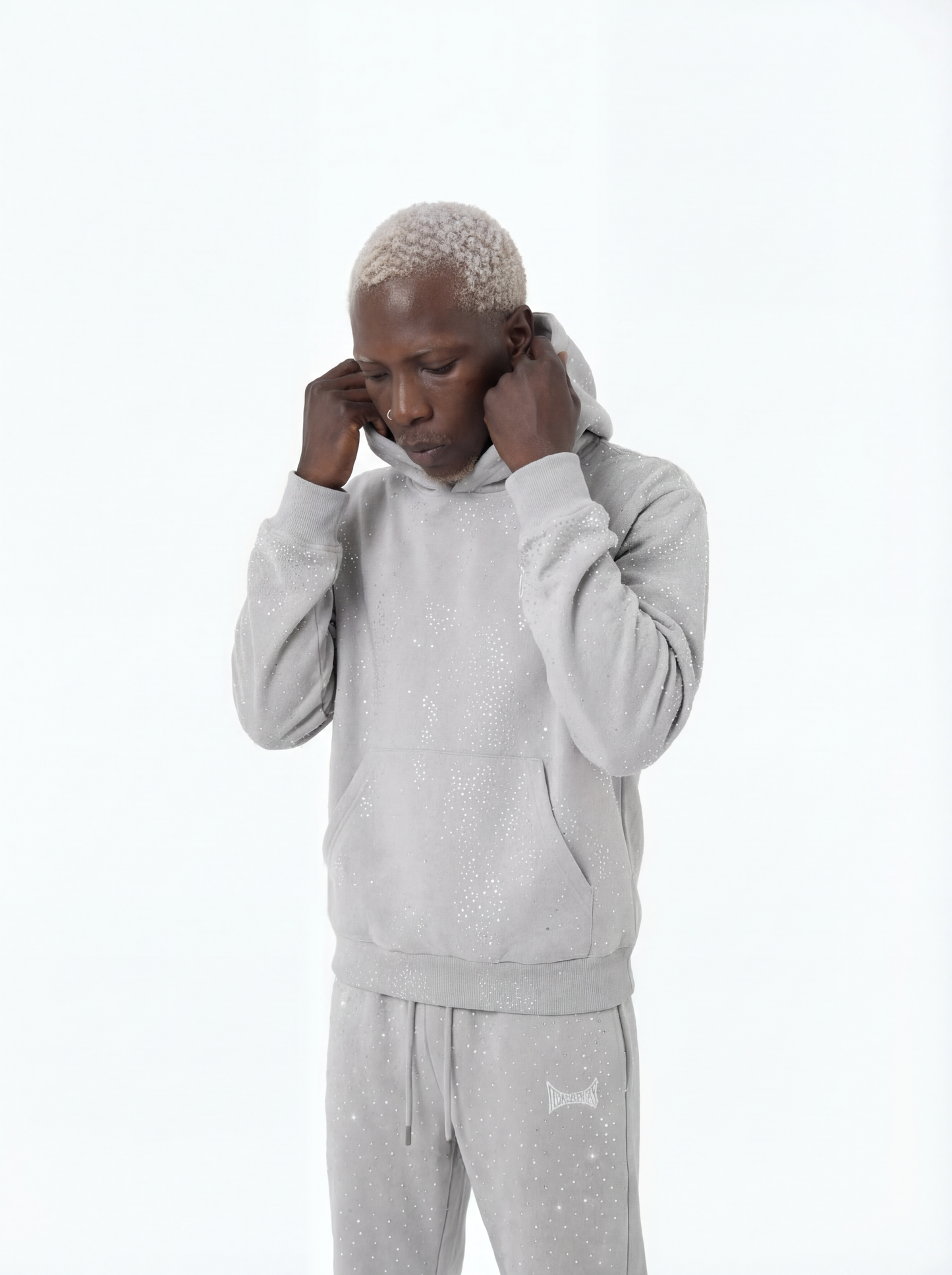 OUTLAW RINESTONE HOODIE GRAY