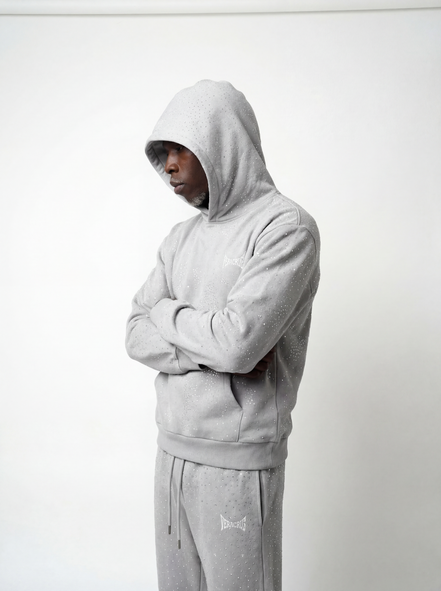 OUTLAW RINESTONE HOODIE GRAY